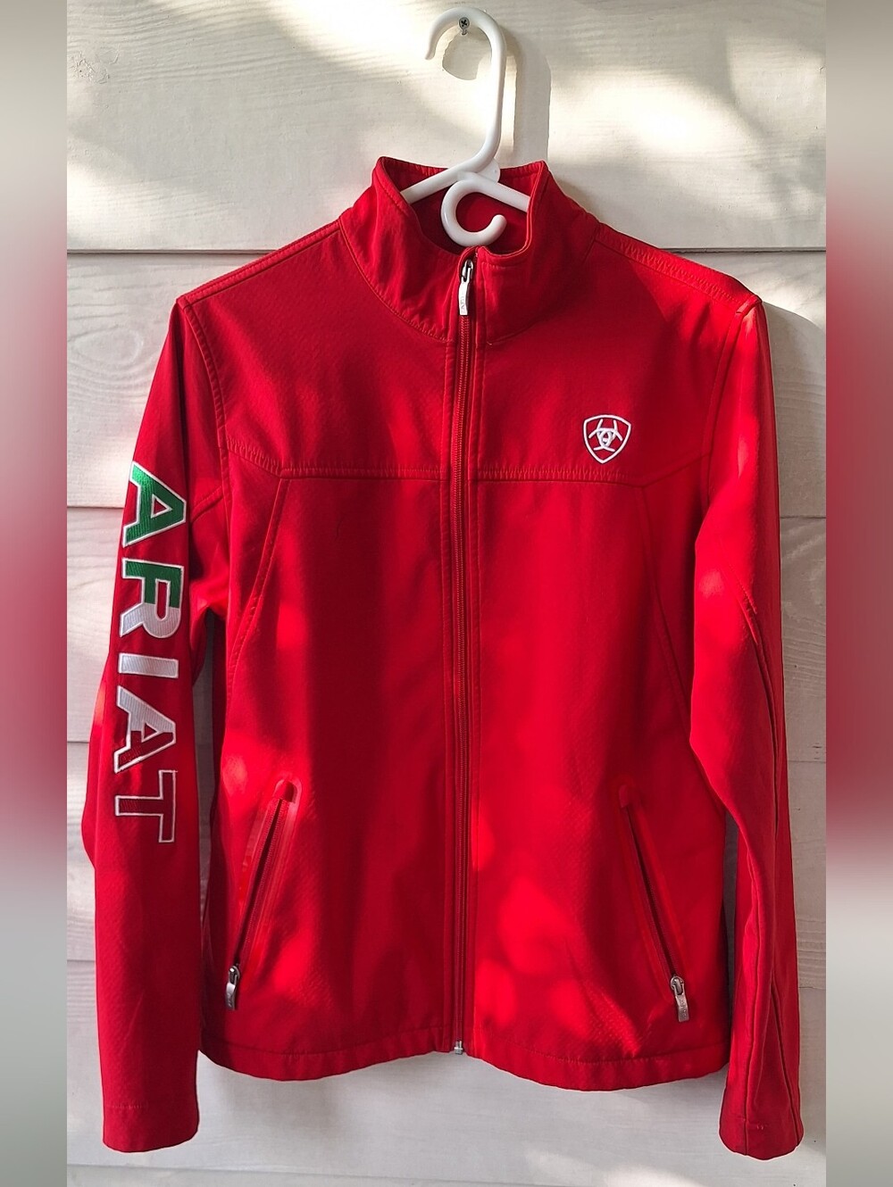 Ariat Classic Team Mexico Flag Softshell Jacket Red Size L Full Zip